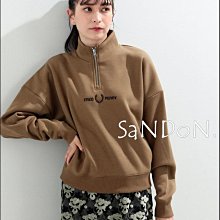 SaNDoN x『 FRED PERRY 』秋冬開跑復古拉鍊立領毛圈刺繡LOGO大學TEE衛衣 SLY 230901