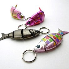 日本療癒系文具～FiiiiiSH--魚型趣味鎖匙圈Fish KeyChain會動的魚鎖圈.精緻特別. 全色齊全