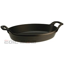 【易油網】Staub 橢圓雙耳鑄鐵橢圓烤盤 24cm  (黑) 24cm 1L 法國製 40509-393