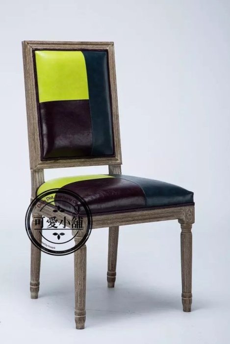（台中 可愛小舖）歐洲簡約復古幾何圖形麋鹿多圖案方形餐椅椅子 休閒椅靠背椅無扶手居家主題餐廳百貨公司個人工作室(多款)