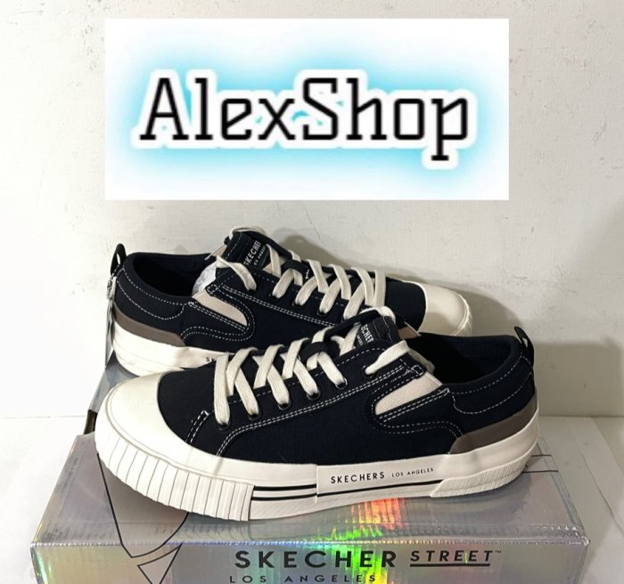 艾力克斯 SKECHERS NEW MOON 女 155391BLK 黑白 休閒帆布鞋