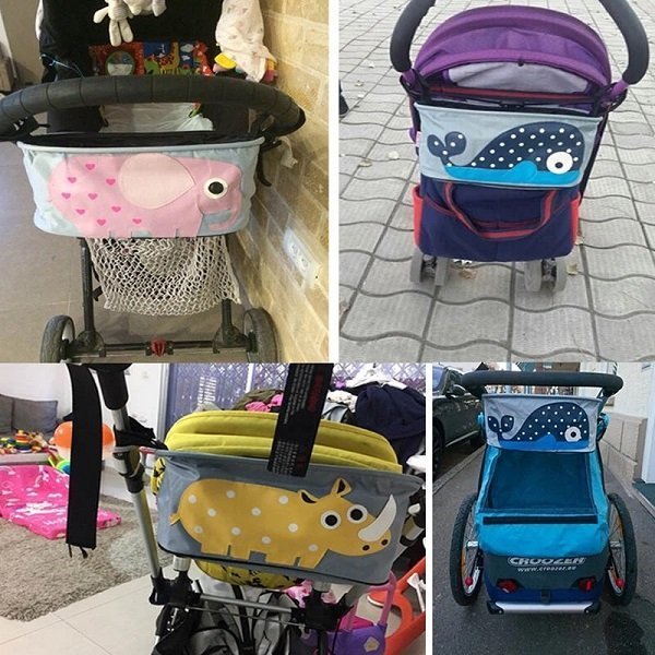 【DJ媽咪玩具現貨日本流行精品】嬰兒推車 娃娃車 嬰兒車  可愛動物造型掛籃 置物袋 2款可選