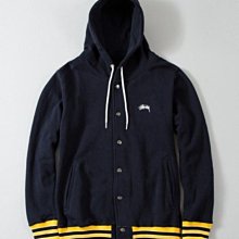 【日貨代購CITY】Stussy HOODED SNAP FLEECE JACKET 條紋 連帽 棒球 外套 深藍 現貨