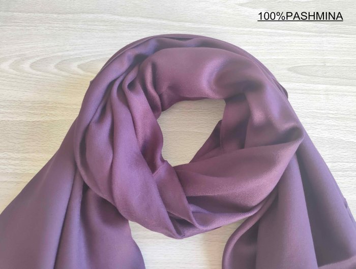 正品100%PASHMINA喀什米爾羊毛雙面會呼吸的圍巾披肩-浪漫深紫-送禮自用溫暖貼心禮物