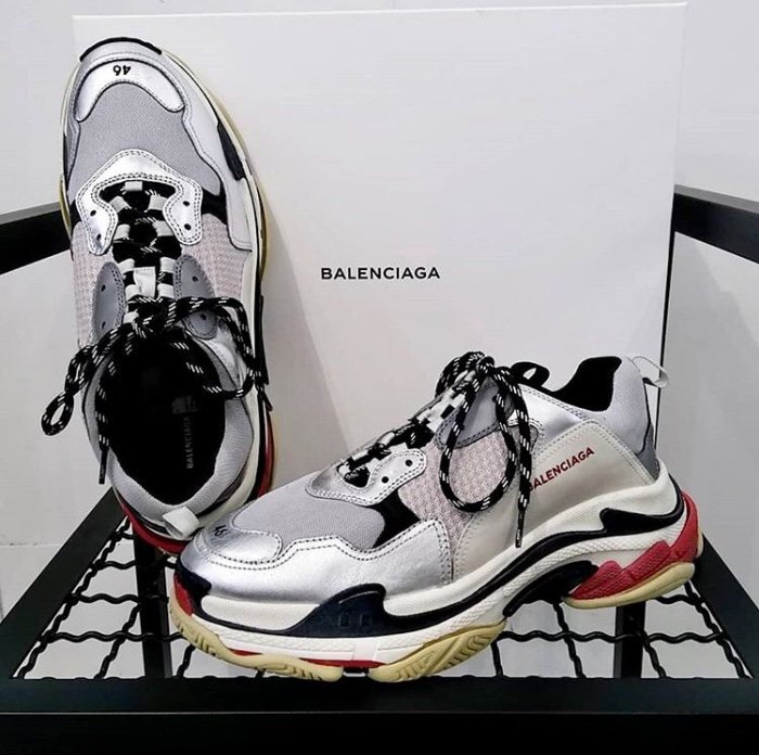 COCO 精品專賣】Balenciaga 巴黎世家Triple S 男休閒鞋銀/紅底現貨