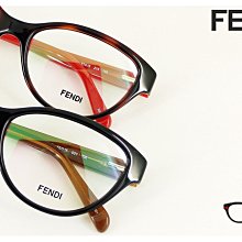 【My Eyes 瞳言瞳語】FENDI 義大利品牌 虎斑色膠框光學眼鏡 性感小貓眼 狂野艷麗風采 (F1035)