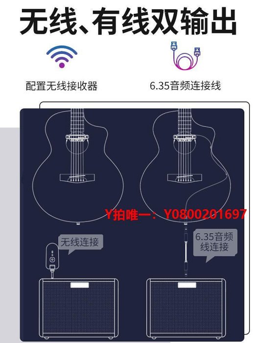 拾音器double德博吉他拾音器免開孔民謠木吉他擴音器充電款可打板X2