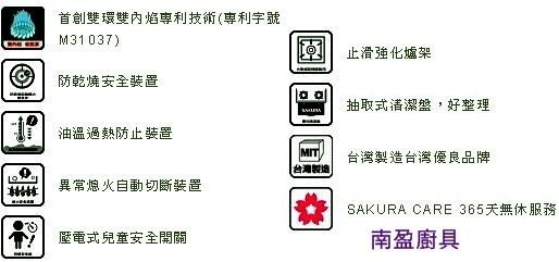 詢價再折扣+全省送安裝! 南盈廚具 櫻花牌 G-6702 省瓦斯 雙內燄防乾燒安全爐 崁入爐 瓦斯爐