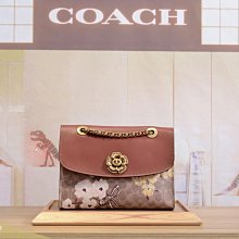 雅格精品代購 COACH 寇馳 54649復古翻蓋雕花女單肩山茶花系列 斜背包   美國代購