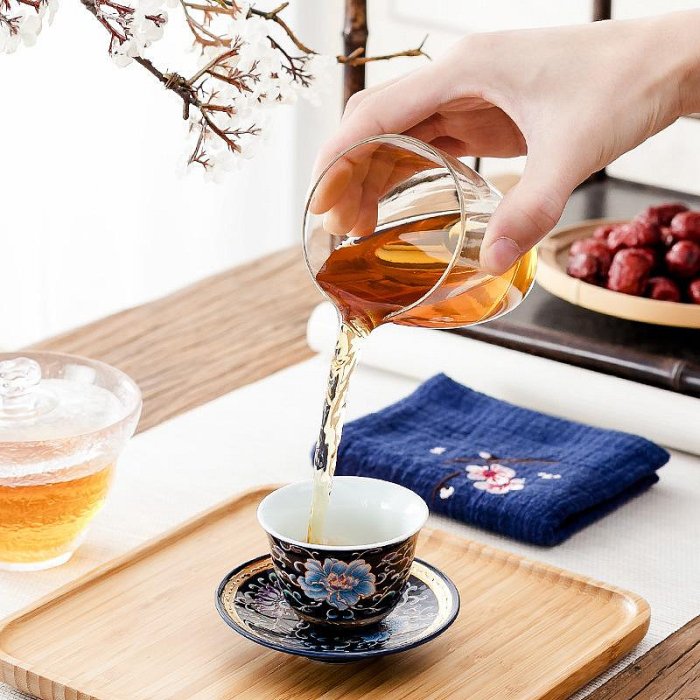 三友社 茶杯墊 茶道創意日式杯托 陶瓷家用茶藝 隔熱配件功夫茶托qdd