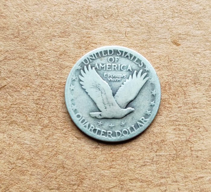 美國早期1929年25分銀幣