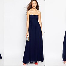 (嫻嫻屋) 英國ASOS 性感女神露肩高腰束胸傘狀經典Maxi Dress 長洋裝 孕婦可宴會 婚禮 現貨UK12