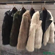 MIKI精品韓國保暖外套冬季海寧皮草大衣女士毛毛外衣加厚外套女短款時尚氣質假兩件拼接
