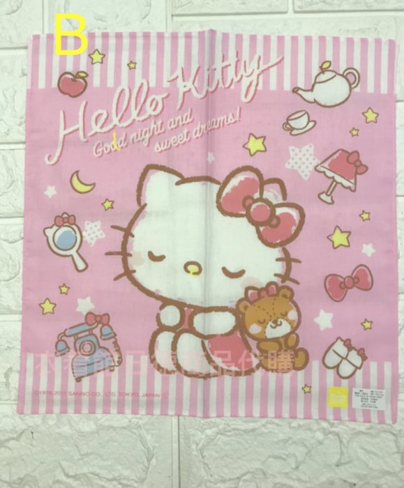 §A-mon日本雜貨屋§日本*三麗鷗Hello Kitty凱蒂貓 *最新款兒童手帕*100%純棉*日本製