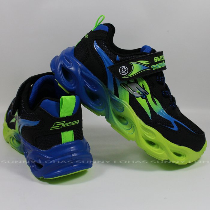 特價 (D8) SKECHERS男童 童鞋 兒童運動鞋  THERMO-FLASH 燈鞋 400103LBBLM