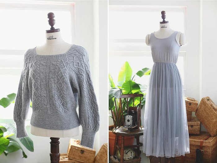 正韓空運 Milk Princess sha knit+dress set 針織上衣+紗裙洋裝兩件套組 23DEC