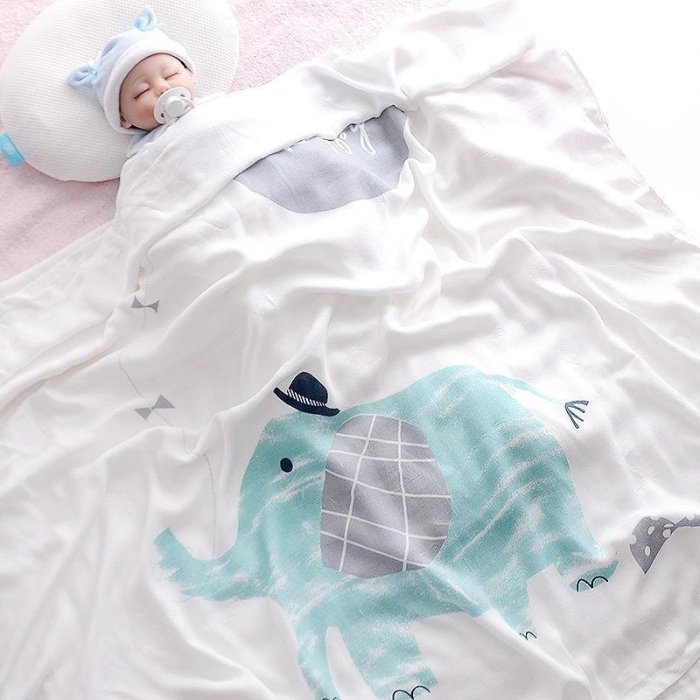 【熱賣下殺】 兒童寶寶涼毯空調被竹纖維蓋毯冰絲純棉寶寶小被子夏季新生兒包被抱毯