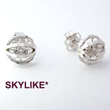 *SKYLIKE*最可愛-韓國進口585/14K白K金、玫瑰K金、黃K金亮面~閃亮晶球~鋯石耳針耳環EJ-53263s*