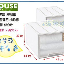 =海神坊=台灣製 TWW01 單層櫃 純白置物箱 抽屜櫃 整理箱 收納箱 置物櫃 分類箱 65L 2入1150元免運