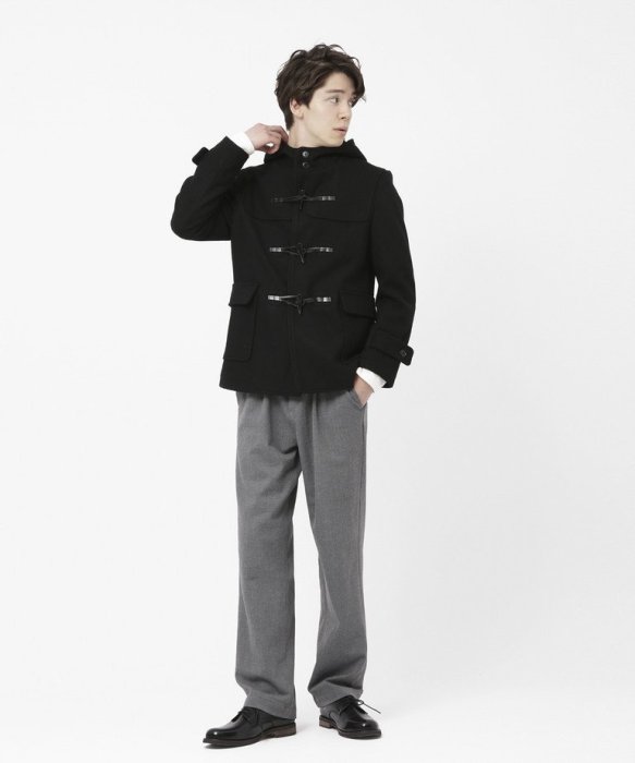 日本Vanquish羊毛牛角釦外套 質感超棒 藤原浩主理 大衣 黑色