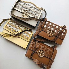 小皮美國代購  TORY BURCH 931 新款Miller編織牛皮女士風琴包 單肩斜跨包 附購證 買即送禮