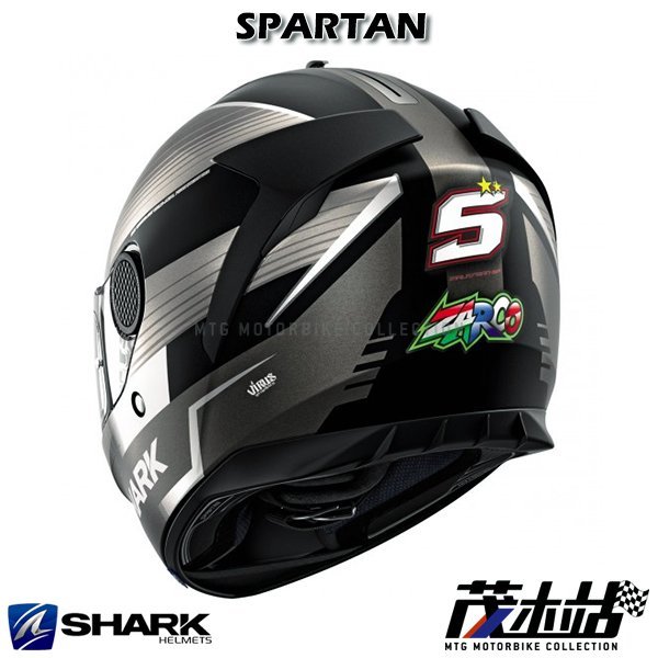 ❖茂木站 MTG❖ SHARK SPARTAN 全罩安全帽 內墨鏡。Zarco Malaysian GP 消光黑灰銀