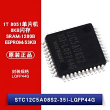 貼片 STC12C5A08S2-35I LQFP-44 1T 8051單片機晶片 IC W1062-0104 [382022]