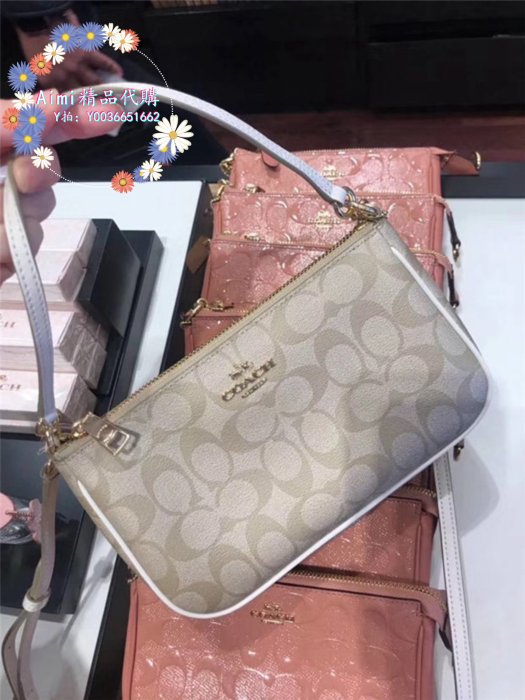 Aimi精品代購 Coach 58321 蔻馳經典印花女士麻將包 腋下包 斜挎包 附購證 商品吊牌標籤