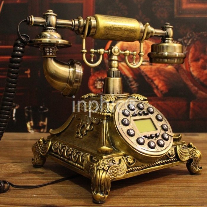 INPHIC-座機歐式電話機 時尚家用電話機復古 復古座機田園電話