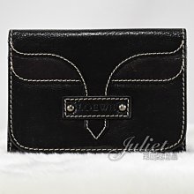 【茱麗葉精品】二手精品 【9.5成新】LOEWE 經典LOGO亮皮多卡扣式中短夾.深咖#3