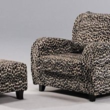[ 家事達]OA-410-5 個人休閒 豹紋沙發椅組(附方椅) 特價