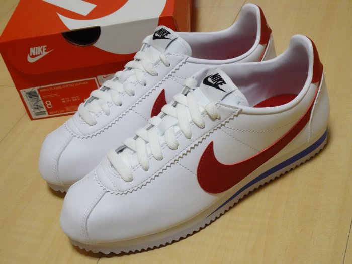 NIKE WMNS CLASSIC CORTEZ LEATHER 白紅藍復古皮革運動休閒阿甘鞋女鞋 807471-103