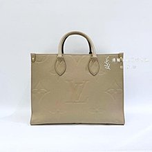 遠麗精品(板橋店) s3885 LV OnTheGo MM 米色牛皮肩背包 M45607