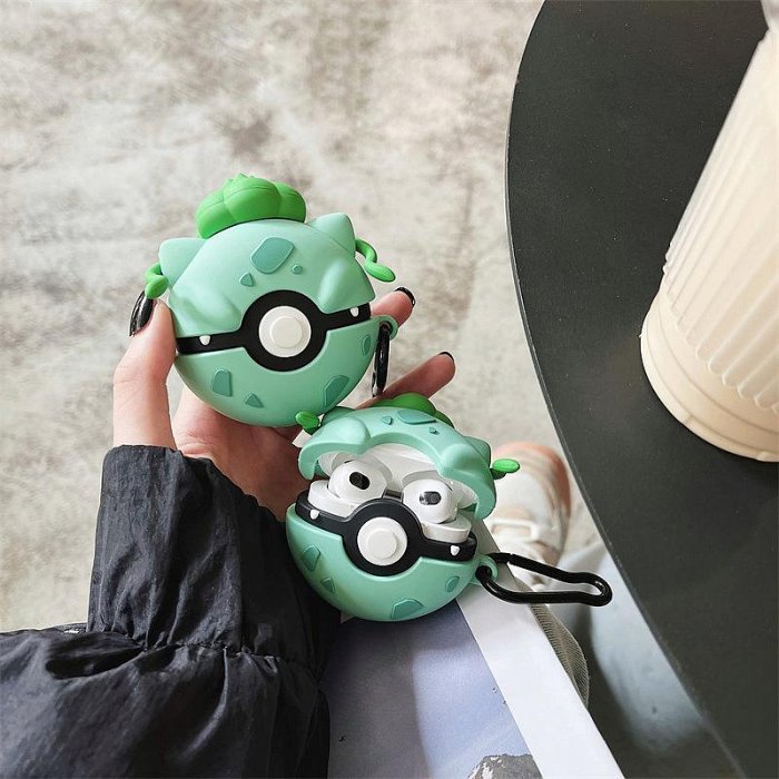 可愛妙蛙種子球airpods pro2保護套適用2/3代蘋果藍牙耳機殼