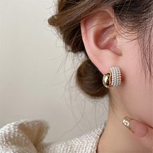 *~fuyumi boutique~*100%正韓  金屬雙圈珍珠耳環 不列入賣場優惠