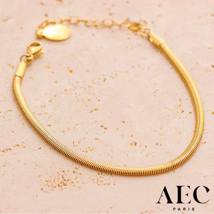 AEC PARIS 巴黎品牌 細緻蛇鍊 簡約金色蛇紋手鍊 CHAIN BRACELET SIGMA