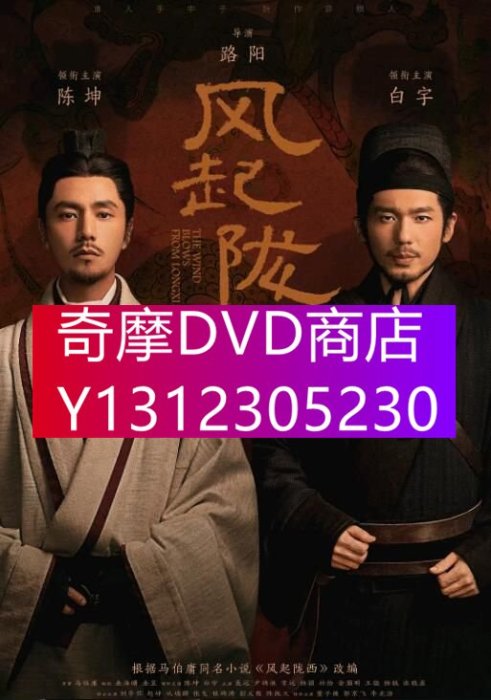 DVD專賣 2022大陸劇 風起隴西 陳坤/白宇 高清盒裝4碟