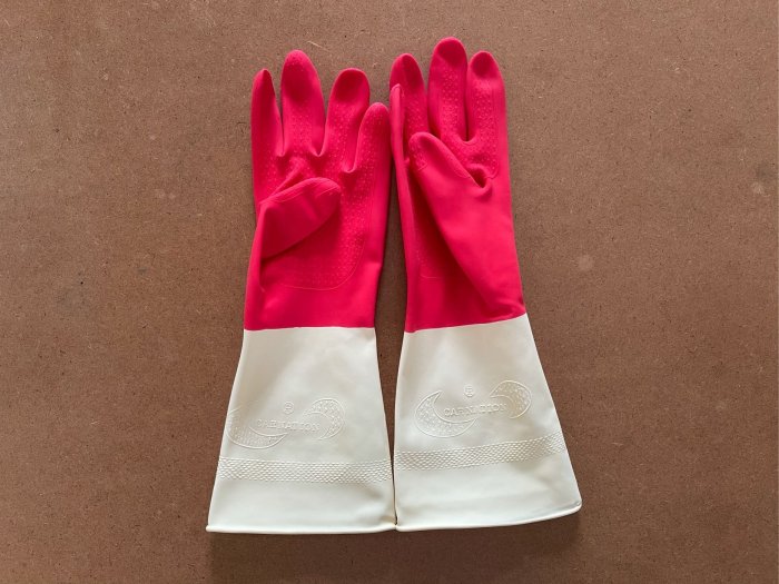 《Best 貝司特 護具》康乃馨 家用雙色手套 橡膠手套 乳膠手套 /雙