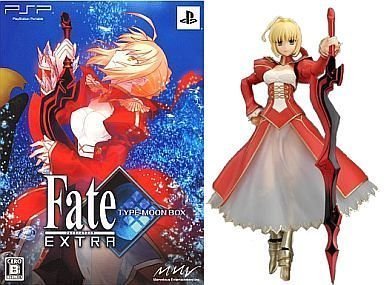 PSP　Fate / EXTRA figma Saber 紅賽巴 尼祿 可動模型(不含PSP遊戲及特典CD)　新品