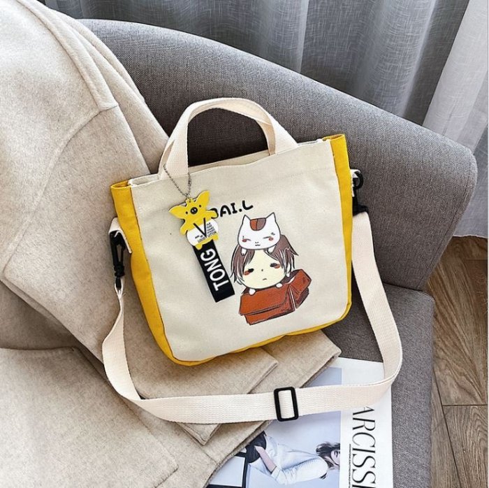 ANLIFE〉可愛日式貓咪手提包 肩背包 斜背包 單肩包 側背包 帆布包 卡通包包 小提袋KY014