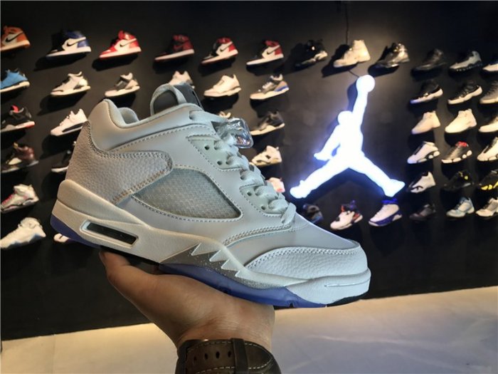 Air Jordan 5 Low GS “White/Silver”全白 百搭 經典 休閒運動籃球鞋 男鞋 819172-122