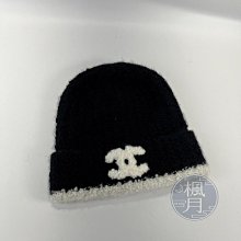 CHANEL 香奈兒 白毛毛 經典雙C LOGO 黑色 毛帽 帽子 時尚穿搭 造型搭配 精品帽