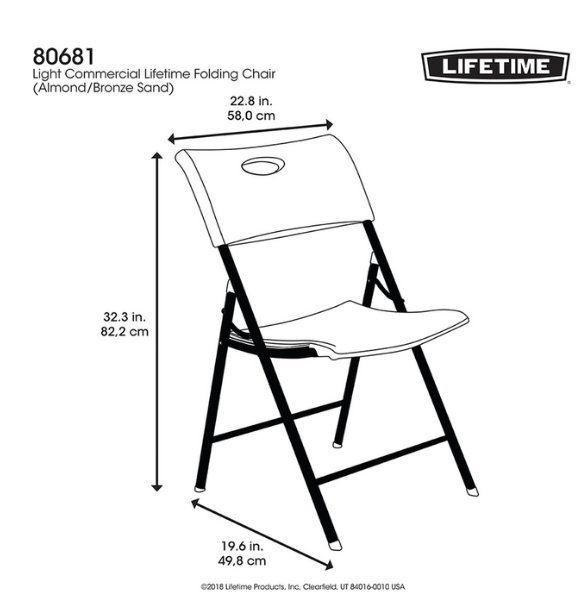 (漾霓)-代購~2張優惠~ Lifetime 塑膠折疊椅 #80681-2000202 (代購商品 下標詢問現貨)