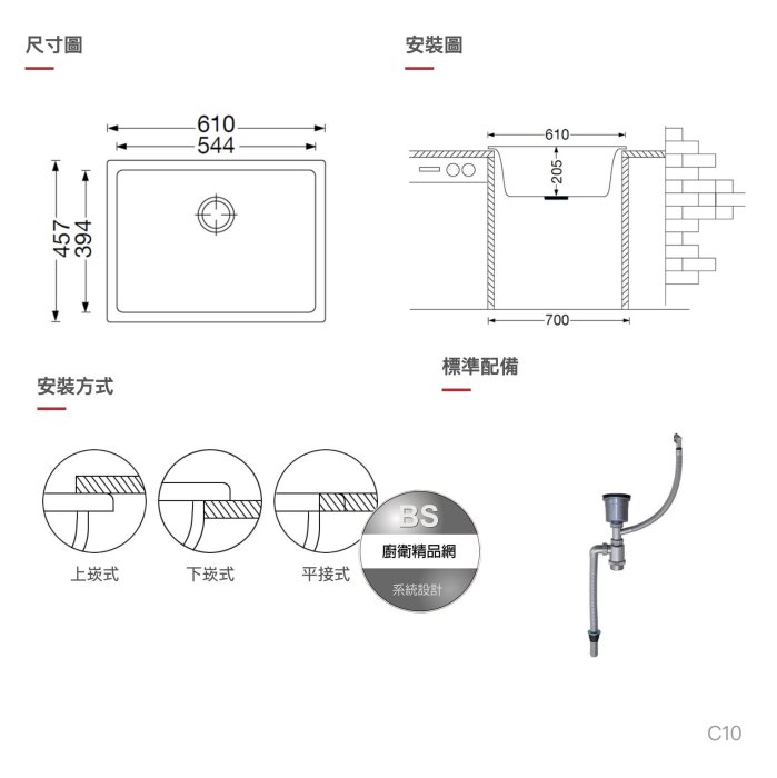 【BS】德國 Carysil (60cm) 花崗石水槽 C01 珂瑞水槽