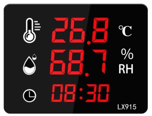 『青山六金』附發票 大面板溫濕度顯示儀 高亮度七段顯示器 溫濕度 顯示儀 表面鋼化玻璃 高亮度不怕陽光直射 溫度計