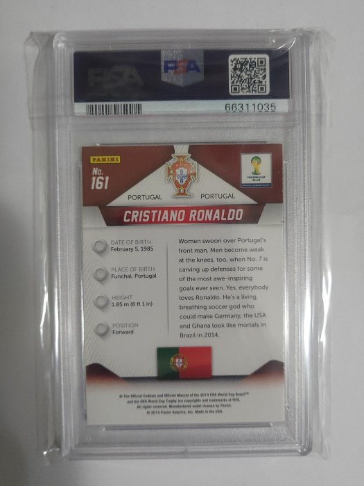 2014 Prizm World Cup 世界盃 Cristiano Ronaldo C羅 鑑定卡 PSA 9分 PANINI 足球 球員卡 足球卡