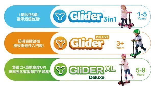 Glider 3合1-三輪平衡車（1～5歲）（三種花色）