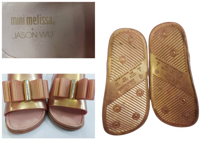 都會名牌~【mini melissa X JASON WU】正品  吳季剛設計款 玫瑰金香香鞋  USA9號~ JY16