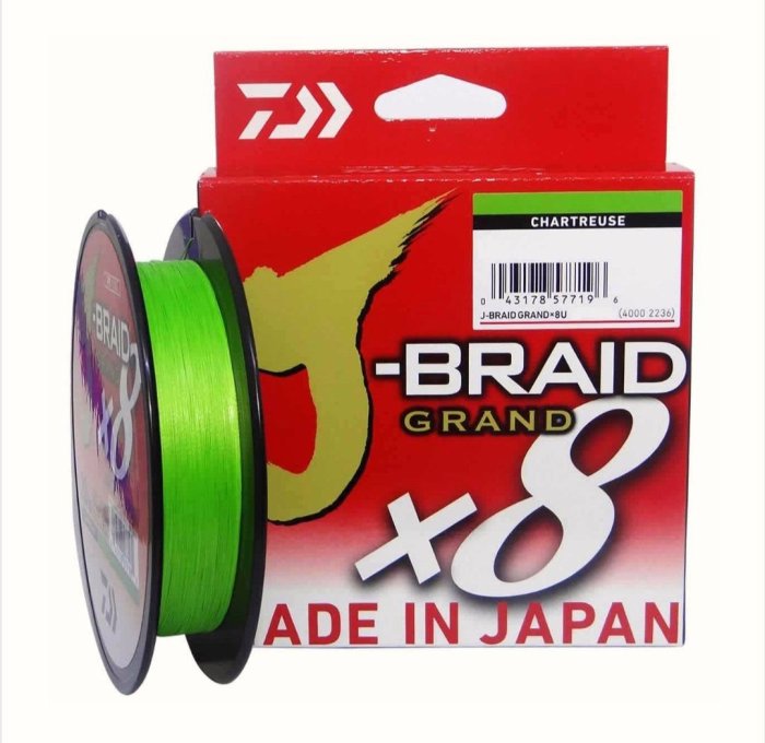 （桃園建利釣具）DAIWA J-BRAID GRAND X8 (300yd)螢光綠 PE線 8號賣場 (另有0.6 1 2 2.5 3 4 5 6號賣場)