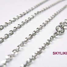 *SKYLIKE*60公分款- 義大利進口585/14K 白K金新款~中款~弧型亮面圈~日本款項鍊-不含墬客制s~